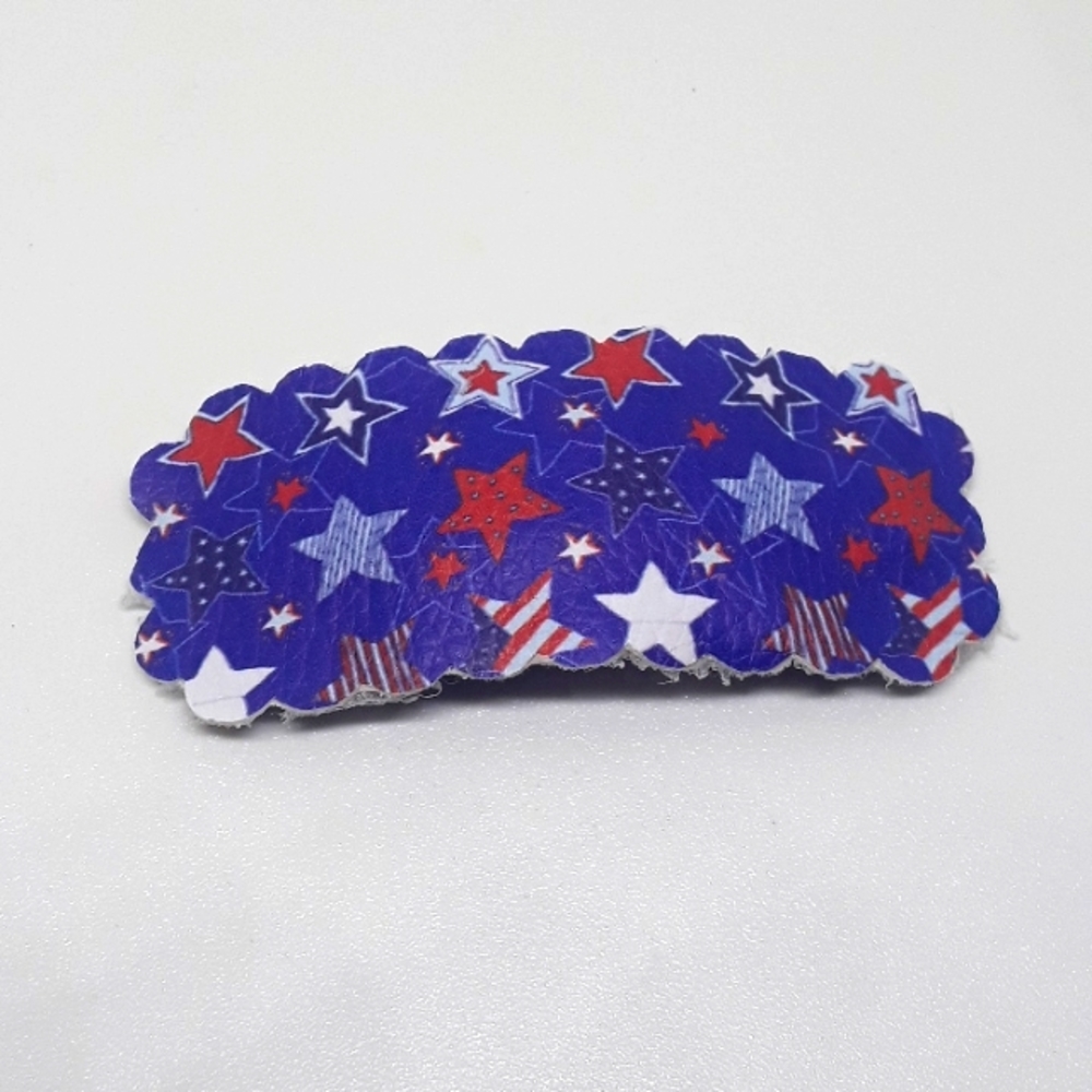 3in faux leather snap clip